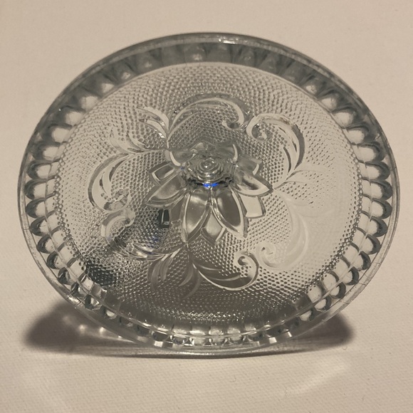 Cut Glass Candle Holder Set of 2 w/ Finger Loop Handles - Picture 5 of 5